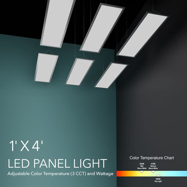 1ft x 4ft LED Panel 120V Dimmable LED Backlit Panel Light 0-10V dimming  3CCT - ledlightsandparts
