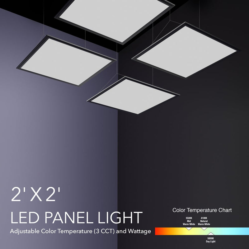 2ft x 2ft LED Panel 120V Dimmable LED Backlit Panel Light 0-10V dimming  3CCT - ledlightsandparts