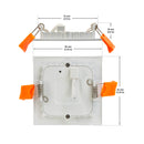 2.5 inch Square Panel Downlight PDS2V12W3, 12V 3W 3000K(Warm White) - ledlightsandparts