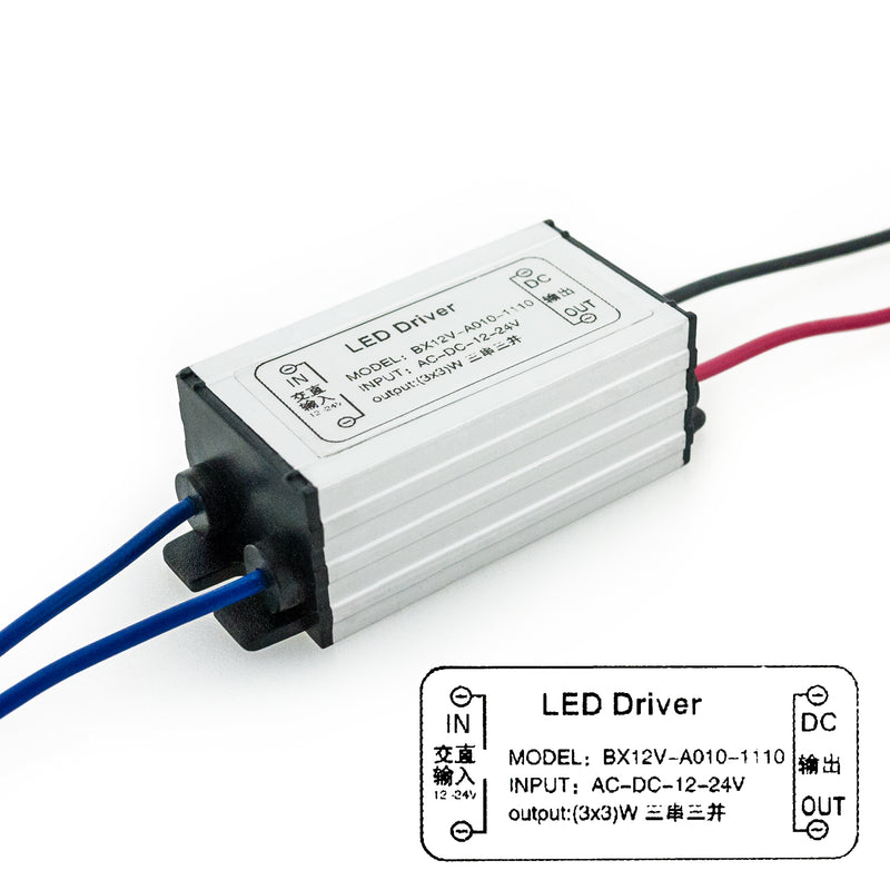 BX12V-A010-1110 Constant Current LED Driver 12-24V 3x3W 3000mA - ledlightsandparts