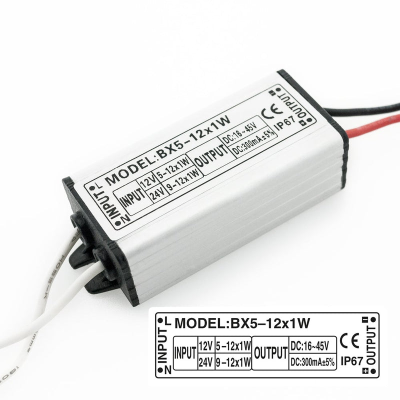 BX5-12x1W Constant Current LED Driver, 12-24V 12x1 W 300mA - ledlightsandparts
