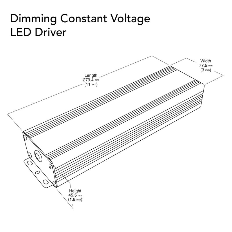VBD-024-288VTD52J2V2 Triac/0-10V Dimmable LED Driver, 24V 288W(3x96W) 100-277V AC - ledlightsandparts