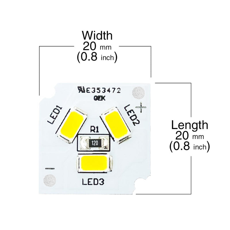 LED Module 12V 2.5W 5730  3SMD 3500K CRI90+ - ledlightsandparts