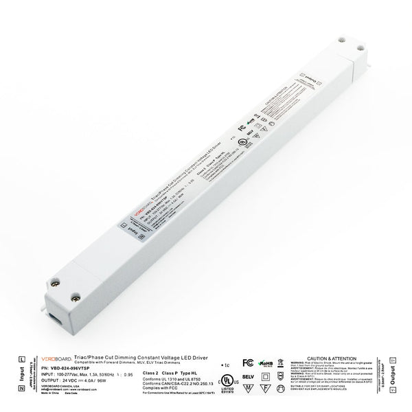 Super Slim VBD-024-096VTP Constant Voltage Dimmable LED Driver, 24V 4A 96W - ledlightsandparts