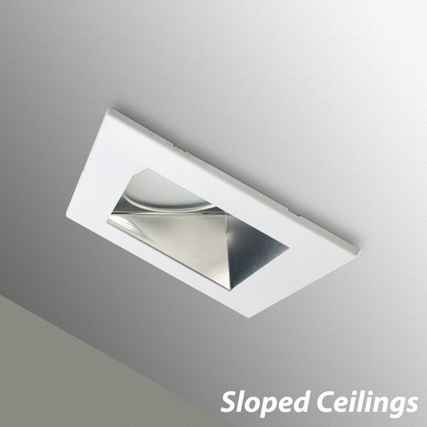 LED Commercial Downlight 4 Inch Sloped Ceiling Reflector Square Trim 120-347V 20W - ledlightsandparts