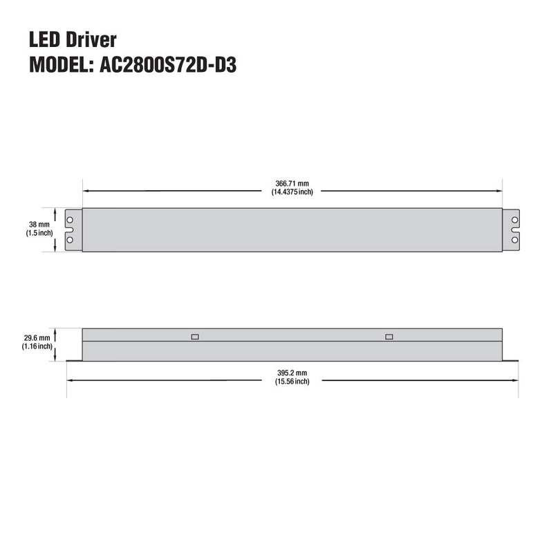 AC2800S72D-D3 Antron CC 0-10V Dimming LED Driver with Adjustable Output Current 2800-2500-1800mA 16-26V 72W max - ledlightsandparts