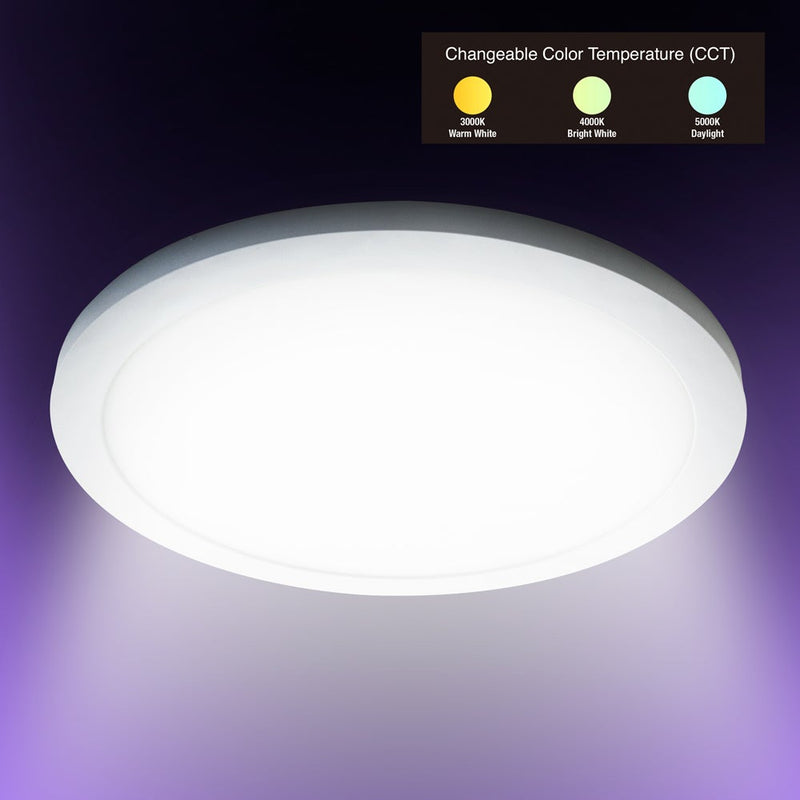 11 inch Round Surface Mount Downlight with Changeable Color Temperature (3CCT) 120V - ledlightsandparts