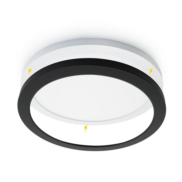 11 inch Round Surface Mount Downlight with Changeable Color Temperature (3CCT)-Black Matt Trim Cover - ledlightsandparts