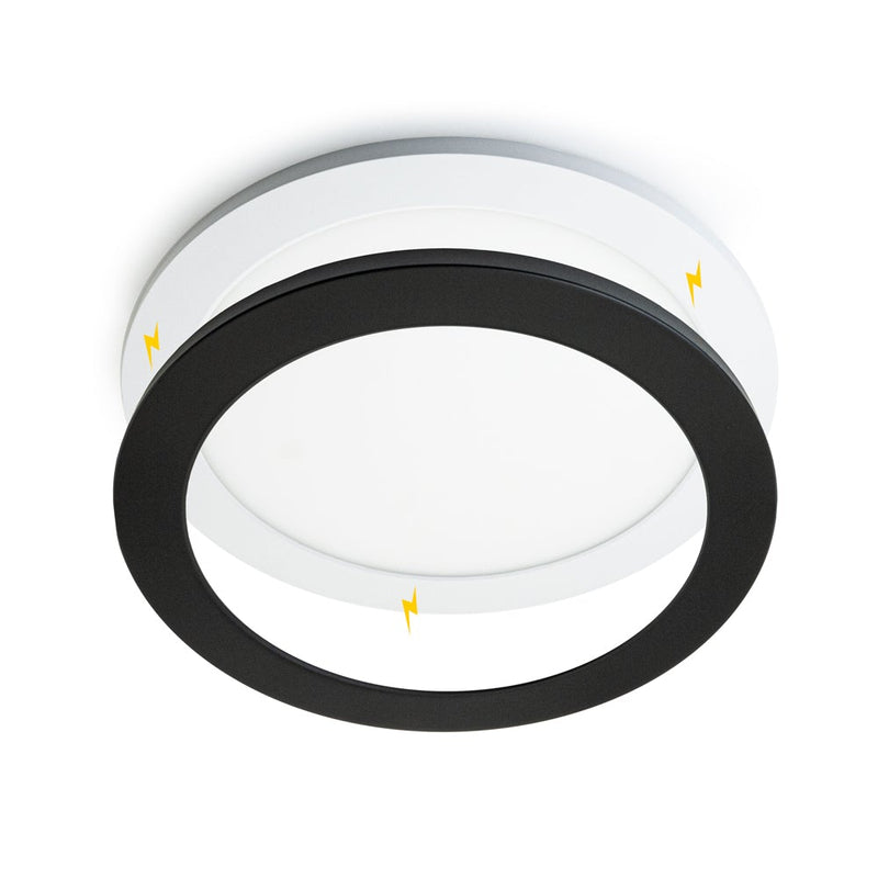 8 inch Round Surface Mount Downlight with Changeable Color Temperature (3CCT)-Black Matt Trim Cover - ledlightsandparts