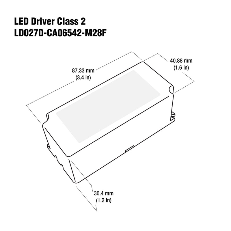 ES LD027D-CA06542-M28F Constant Current LED Driver, 650mA 27-42V 27W max - ledlightsandparts