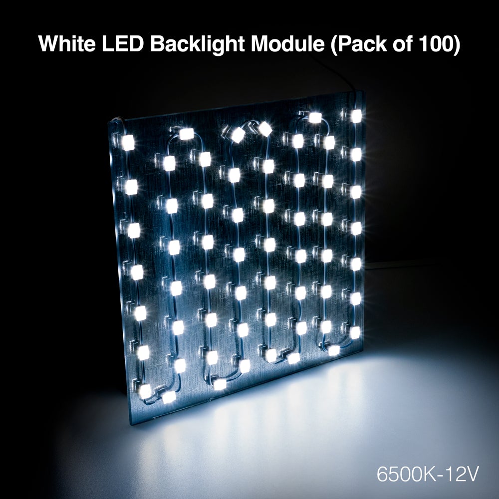 Led Module Back LED Backlighting for sign, 1-LED 12V 6500K (Pack of 100)