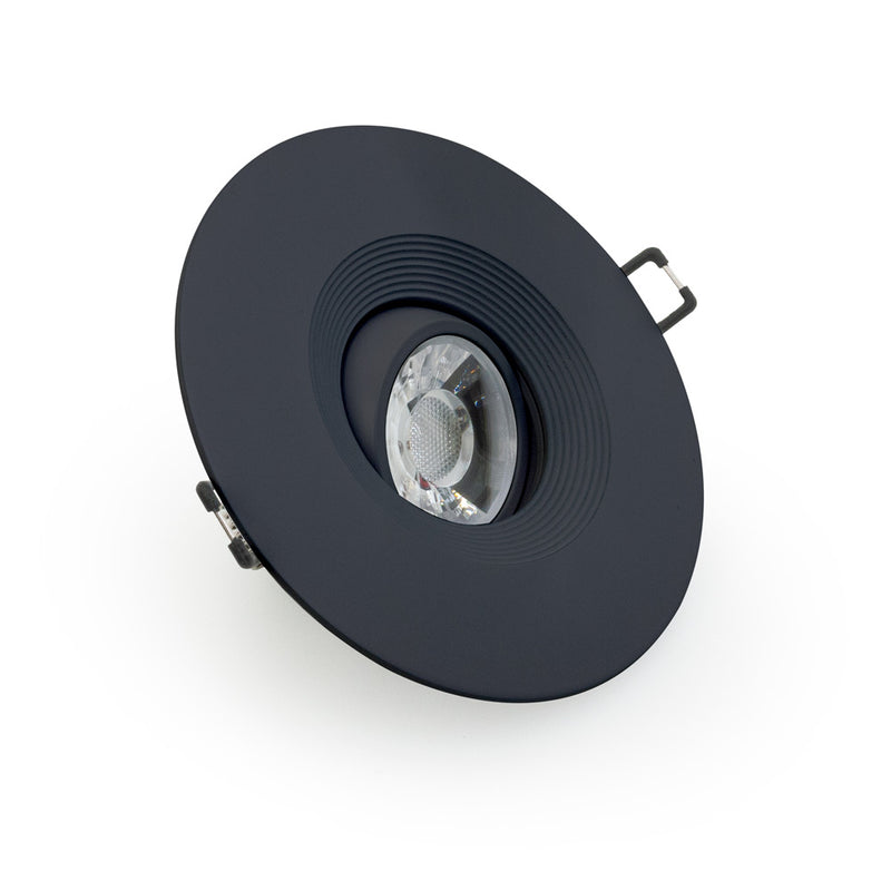 4 inch Round Ceiling Light Gimbal with Selectable Color Temperature (3CCT) 120V 8W Black - ledlightsandparts