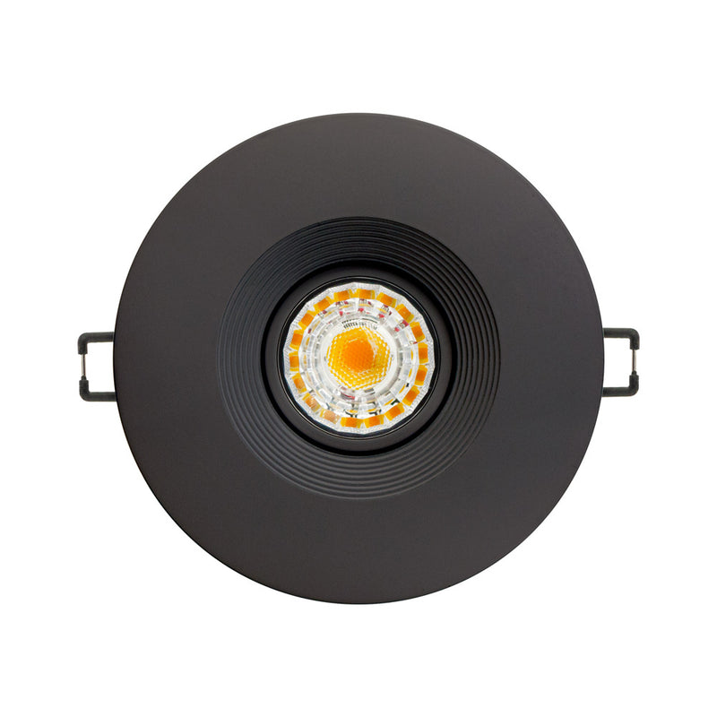 4 inch Round Ceiling Light Gimbal with Selectable Color Temperature (3CCT) 120V 8W Black - ledlightsandparts