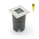 UL-1020-0500-A 2.5 Inch Square Inground Up light, 24V 5W 10° lens - ledlightsandparts