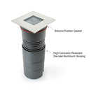 UL-1020-0500-A 2.5 Inch Square Inground Up light, 24V 5W 10° lens - ledlightsandparts
