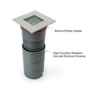 UL-1020-0500-A 2.5Inch Square Inground Up light, 24V 5W 12° Reflector - ledlightsandparts