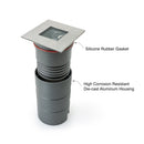 UL-1020-0500-A 2.5Inch Square Inground Up light, 24V 5W 34° Reflector - ledlightsandparts