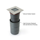 UL-1020-0500-A 2.5Inch Square Inground Up light, 24V 5W 48° lens - ledlightsandparts