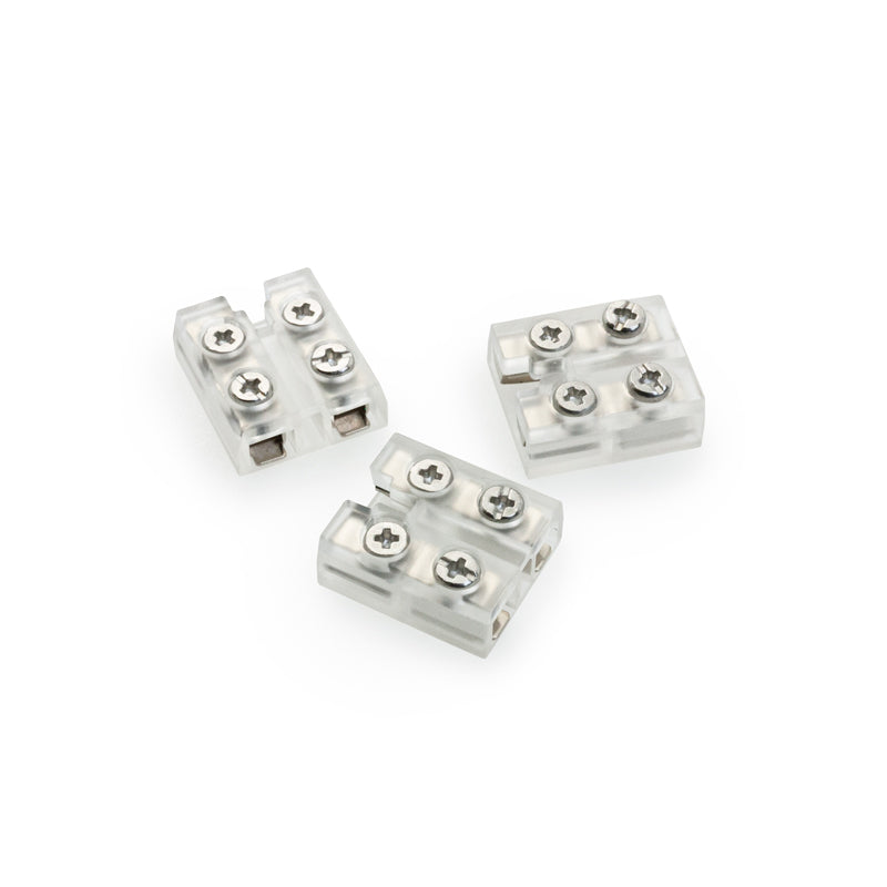 12mm LED Strip to Wire Clear Terminal Block Connector, VBD-CON-SC12MM-SW (Pack of 3)