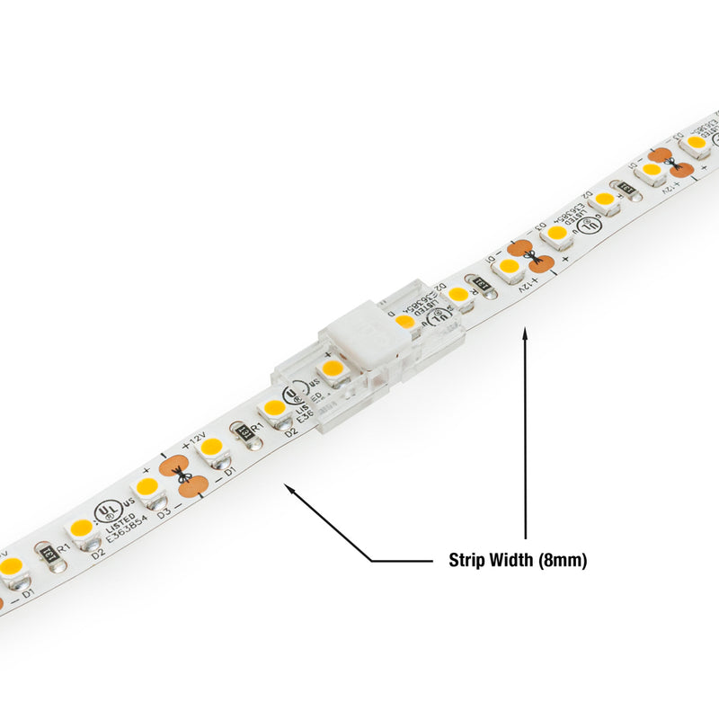 8mm LED Strip to Strip Connectors, VBD-CON-8MM-2S (Pack of 5)