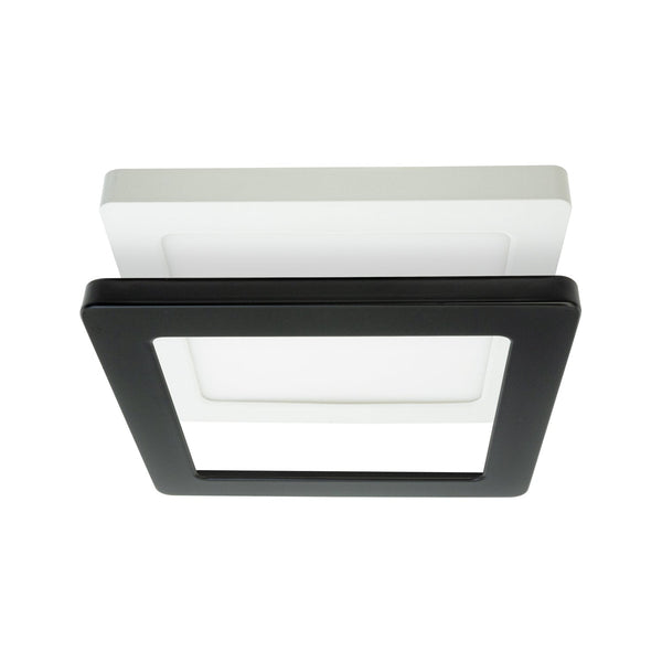 7 inch Square Surface Mount Downlight With Selectable Color Temperature (3CCT) Black Matt Trim Cover - ledlightsandparts