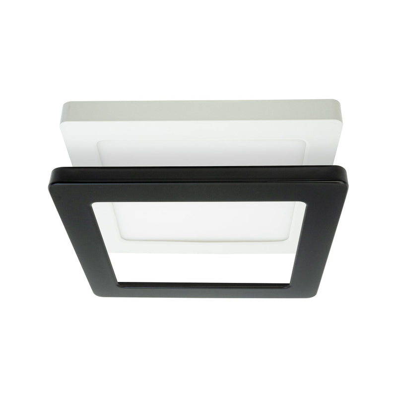 7 inch Square Surface Mount Downlight With Selectable Color Temperature (3CCT) Black Matt Trim Cover - ledlightsandparts