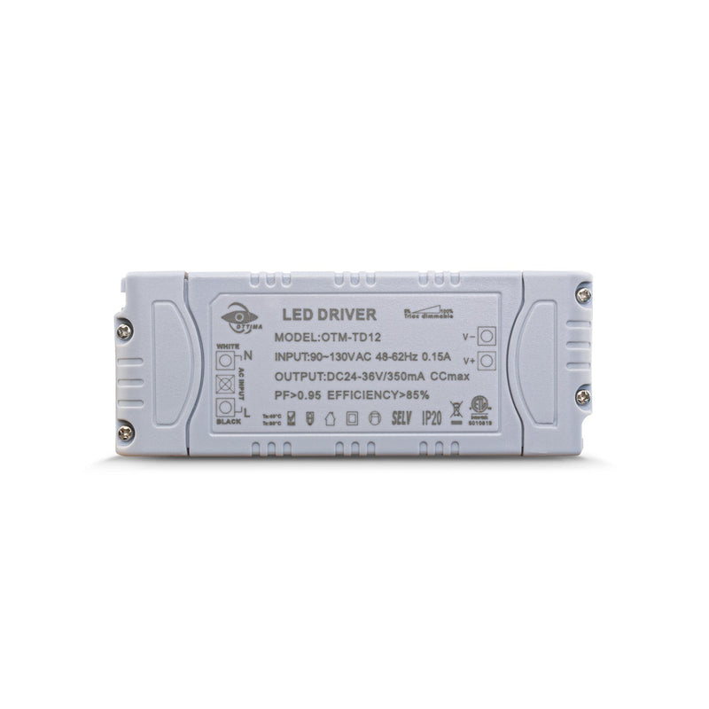 OTTIMA OTM-TD12 Constant Current LED Driver, 350mA 24-36V 12W - ledlightsandparts