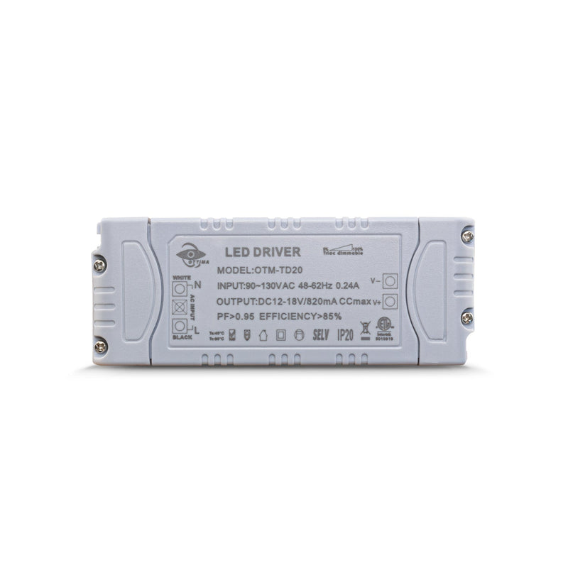 OTTIMA OTM-TD20 Constant Current LED Driver 820mA 12-18V 15W - ledlightsandparts