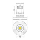3.5 inch Round Trimless Downlight LED-35-S12W-L5CCTWH-T, (5CCT) 120V 12W - ledlightsandparts