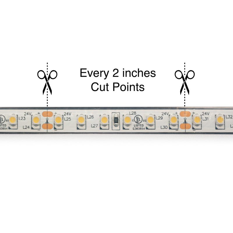 10M(32.8ft) Waterproof LED Strip VBDFS-3528-5000-120-24-WP, 24V 3(w/ft) 5000K(Daylight) - ledlightsandparts