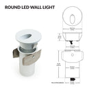 VBD-RD25-1W-3K-WH Round LED Step Light, 12V 1W 3000K(Warm White) - ledlightsandparts