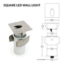 VBD-SQ25-1W-3K-BN Square LED Step Light, 12V 1W 3000K(Warm White) - ledlightsandparts