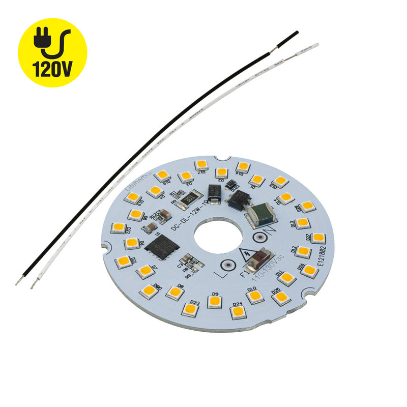 2.4 inch Round Disc LED Module DG-DL-12W-121, 110-130V 12W 3000K(Warm White)