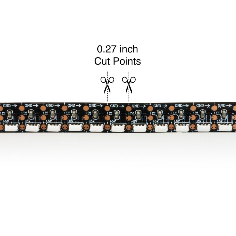 2M(6.5ft) Side Emitting Addressable V6842 Digital RGB LED Strip, 5V 4.5(w/ft) 144(LEDs/m) RGB(SK6812) - ledlightsandparts