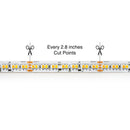 5M(16.4ft) Dim to Warm Hybrid Strip LED Strip 2835, 24V 5.5(w/ft) 196(LEDs/m) CCT(1.8K-4K Adjustable) - ledlightsandparts