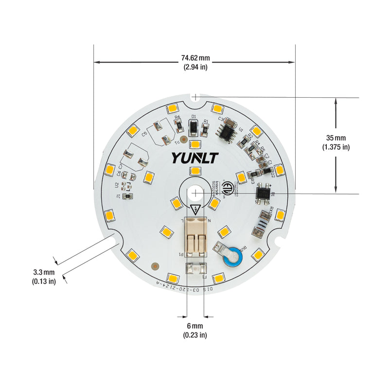 3 inch Round Disc LED Module DIS 03-010W-930-120-S3-Z1A , 120V 10W 3000K(Warm White), lightsandparts