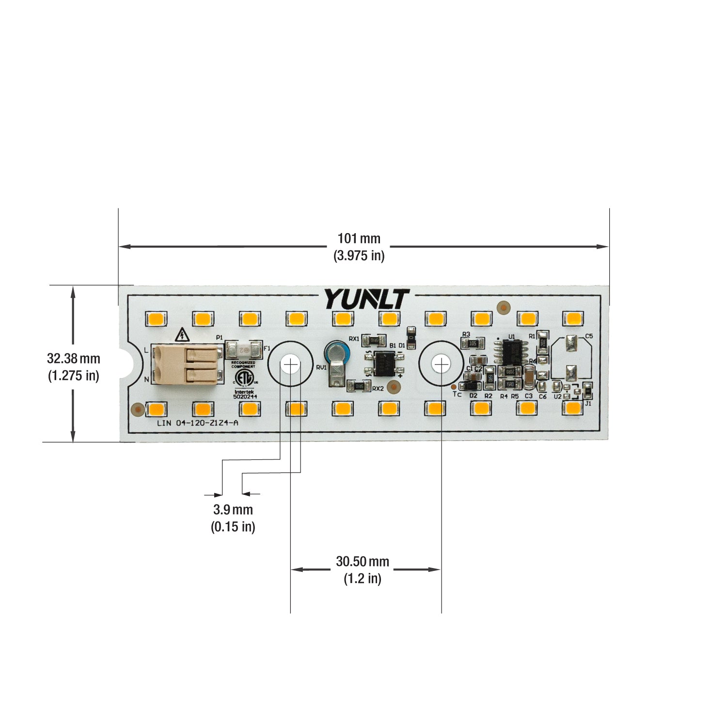 4 inch Linear LED Module Driverless Engine, 120V 5W 3000K(Warm White)