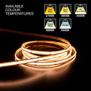 5M(16.4ft) Indoor LED Strip COB480W3, 24V 3(w/ft) 232(Lm/ft) 480(LEDs/m) CCT(2.7K, 3K, 3.5K, 4K, 5K) - ledlightsandparts