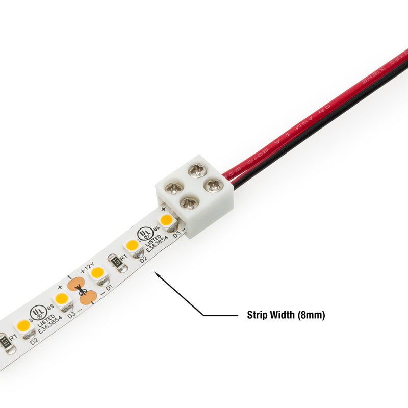 8mm LED Strip to Wire Screw Connectors,VBD-SCON-8MM-SW