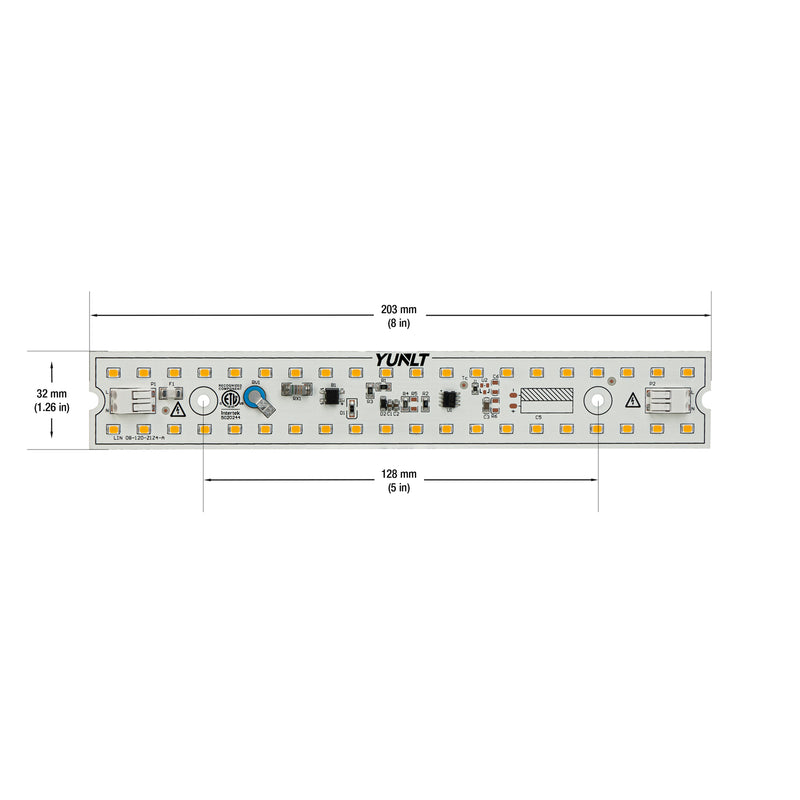 8inch Linear LED Module Driverless Engine LIN 08-010W-930-120-S3-Z1A, 120V 10W 3000K(Warm White) - ledlightsandparts