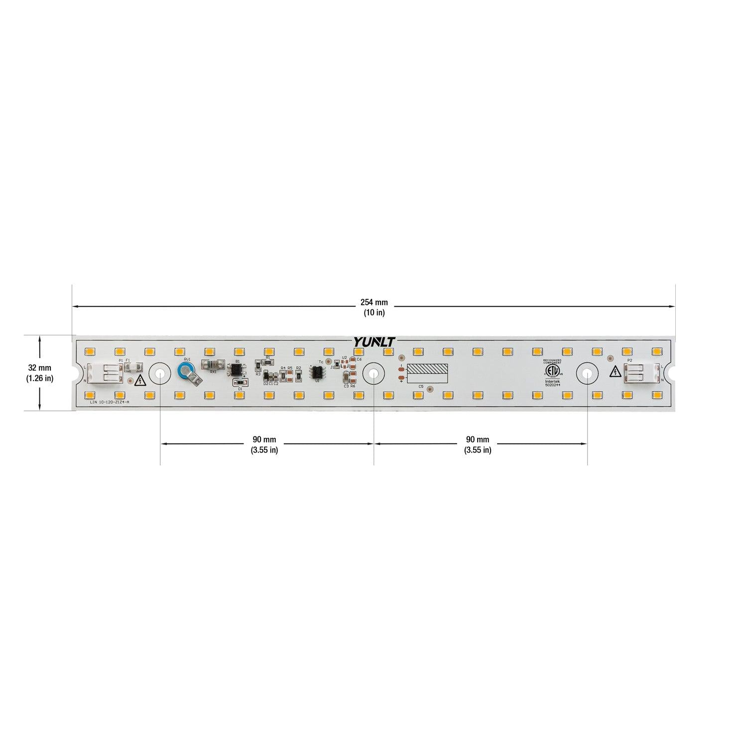 10 inch Linear LED Module Driverless Engine, 120V 10W 3000K(Warm White)