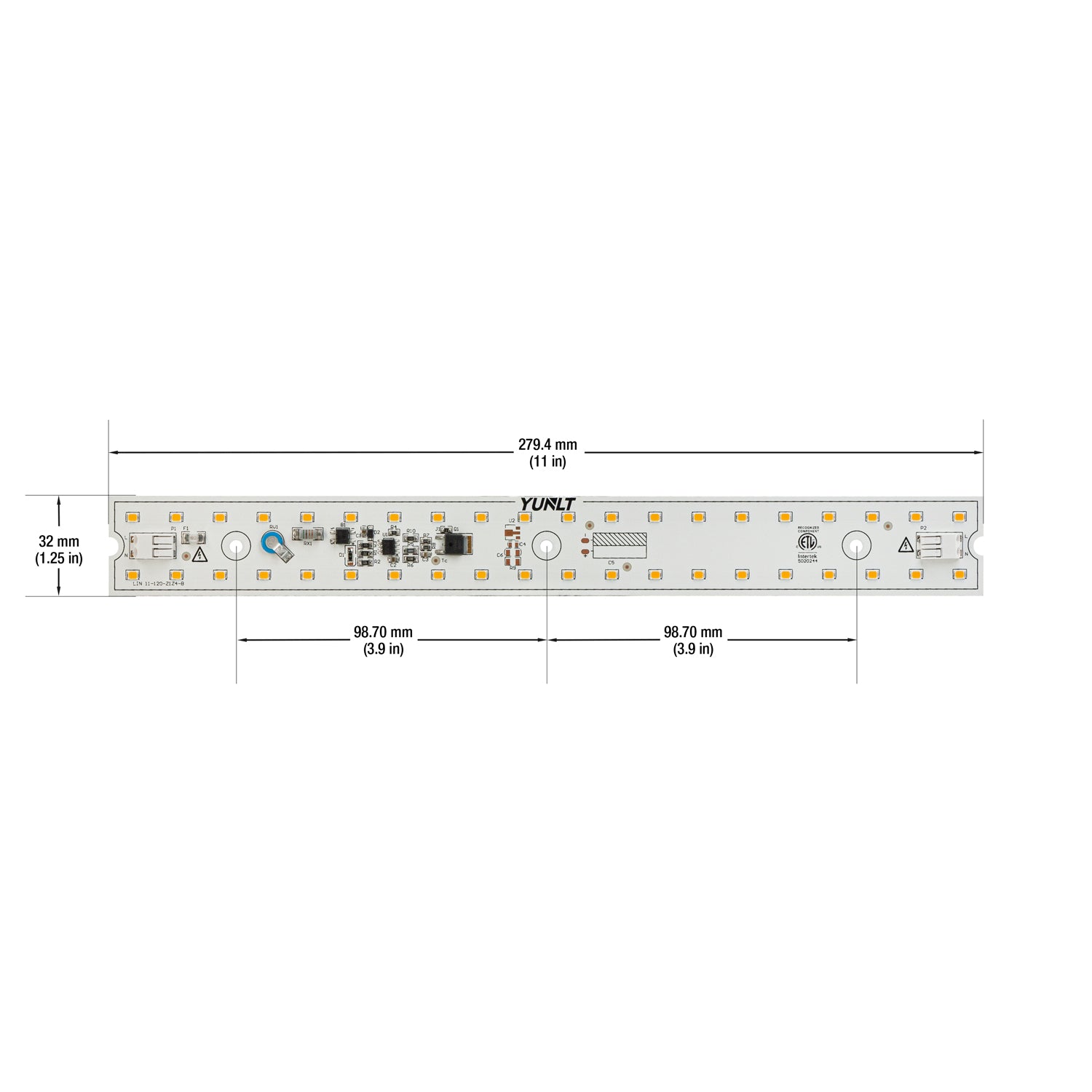 11 inch Linear LED Module Driverless Engine, 120V 15W 3000K(Warm White)