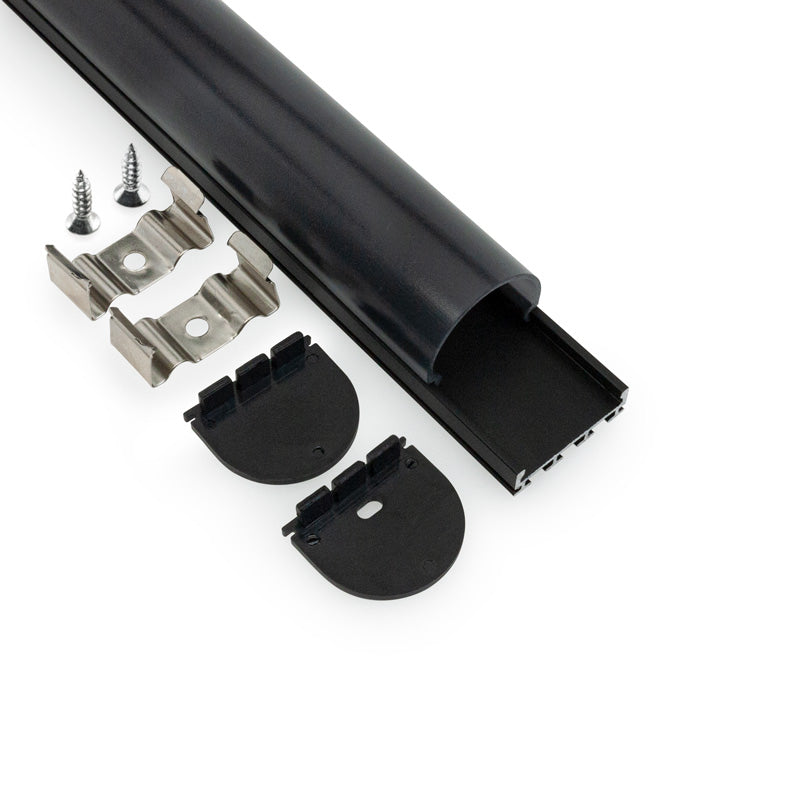 Type 10 Black, Linear Architectural LED Aluminum channel VBD-CH-R2B, 3Meters (118inches)