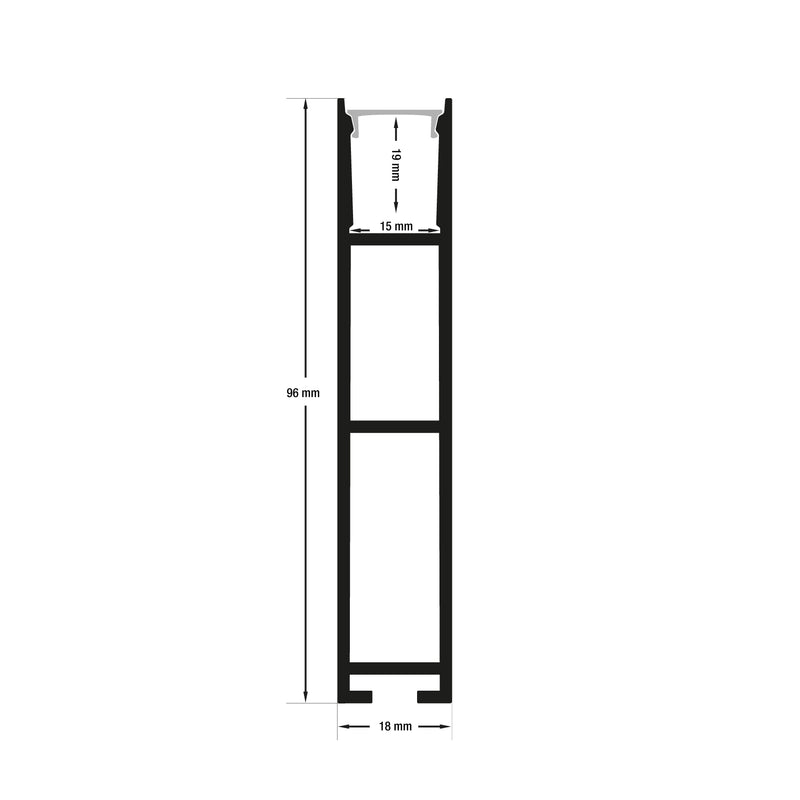 Type 43 Narrow Black hanging Aluminum LED Strip 3 Meters (118inches) - ledlightsandparts