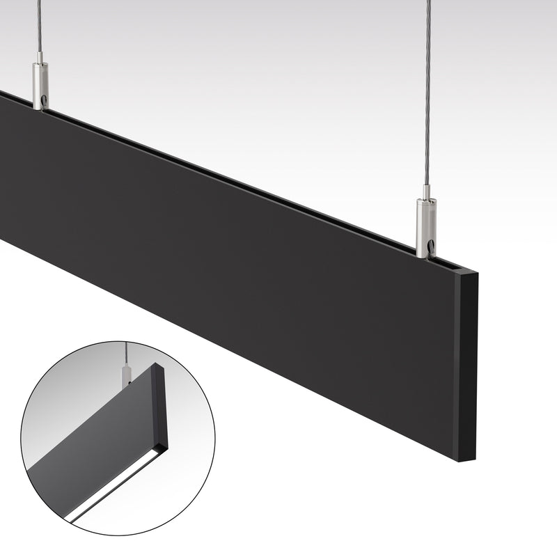 Type 44 Narrow Black hanging Aluminum LED Strip 3 Meters (118inches) - ledlightsandparts