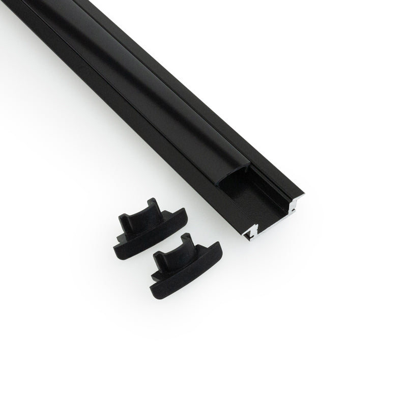 Type 11 Black, Recessed Linear Aluminum LED Light Channel Profile VBD-CH-RS5B, 3Meters (118inches), lightsandparts