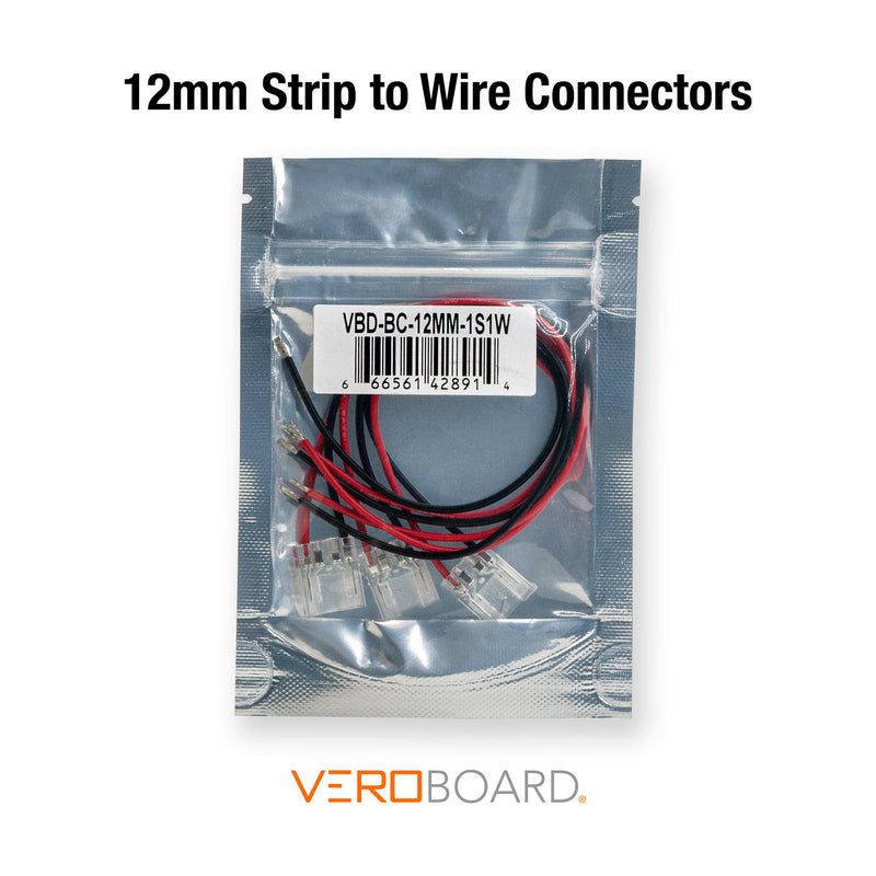 12mm Beetle LED Strip to Wire Connectors, VBD-BC-12MM-1S1W