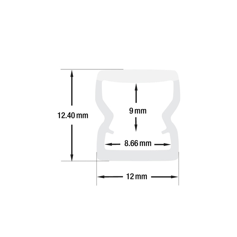 Type 19, Waterproof PMMA Light Fixture Profile VBD-CH-S8, 3Meters (118inches), lightsandparts