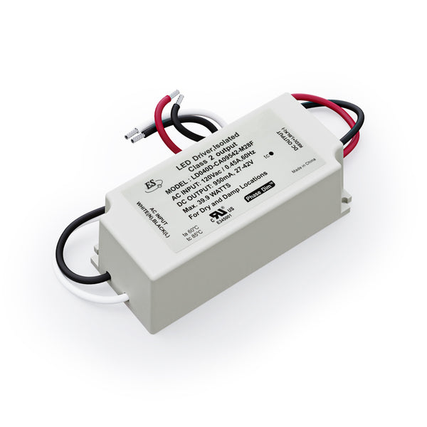 ES LD040D-CA09542-M28F Constant Current LED Driver, 950mA 27-42V 39.9W max, lightsandparts