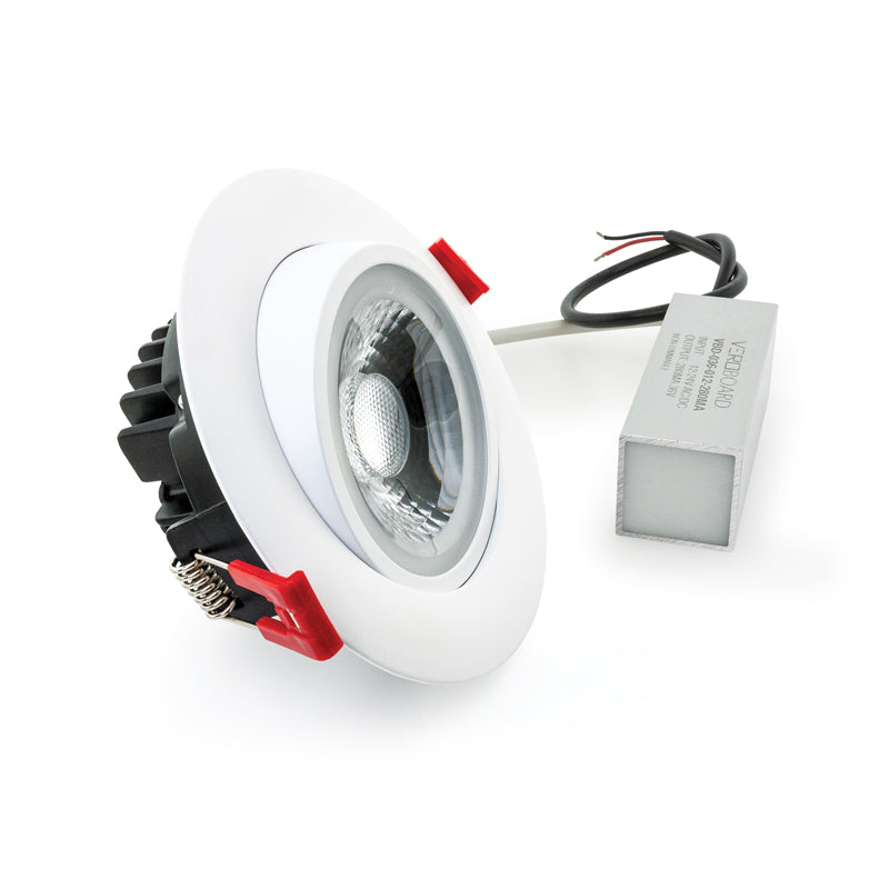 4 inch Round Recessed Gimbal Light Adjustable Canless AD-LED-4-S12W-1224V-5CCTWH-EY, 12-24V 12W 5CCT(2.7K, 3K, 3.5K, 4K, 5K), lightsandparts